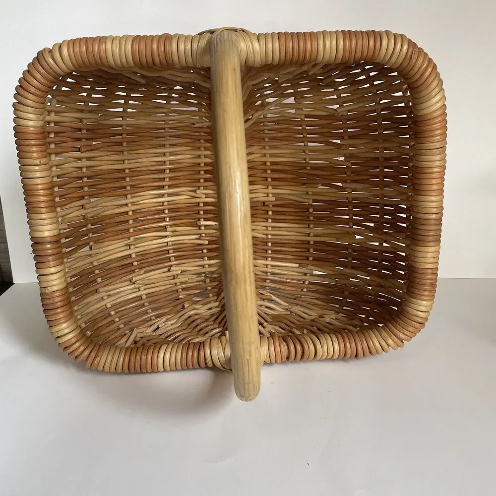 Vtg Buttocks Woven Basket Harvest‎ Egg Gathering Country Farmhouse Primitive